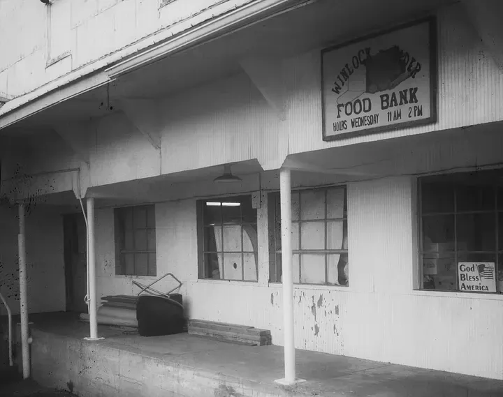 The original Winlock-Vader Food Bank building, circa 1983